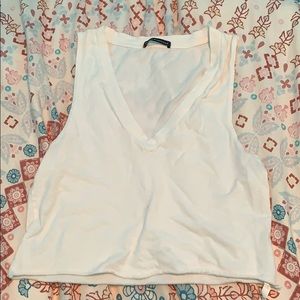 white v-neck tank top